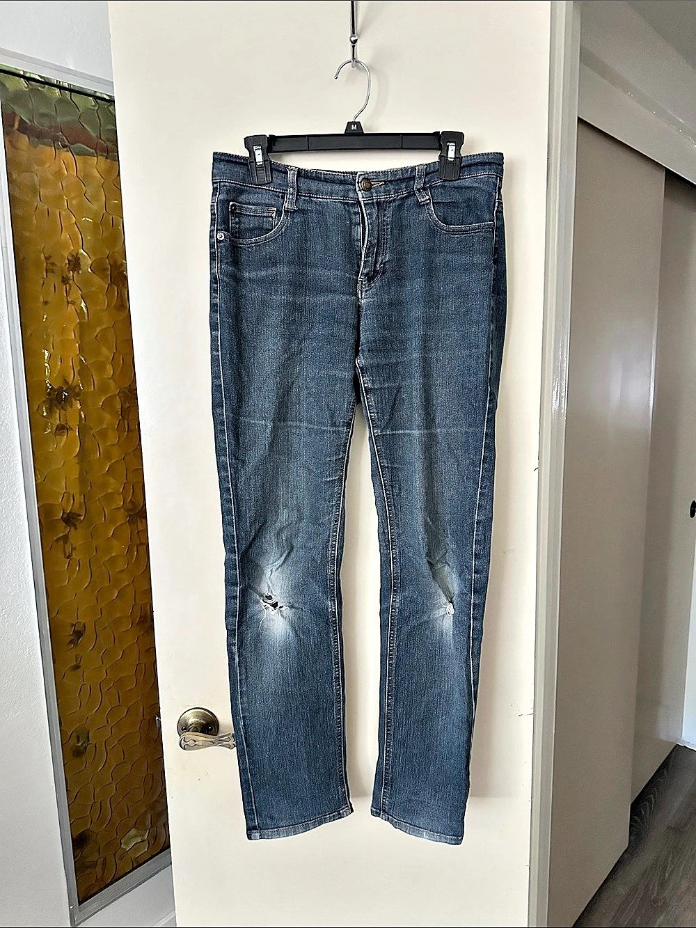 Real Standards Distressed Skinny Jeans in Blue
